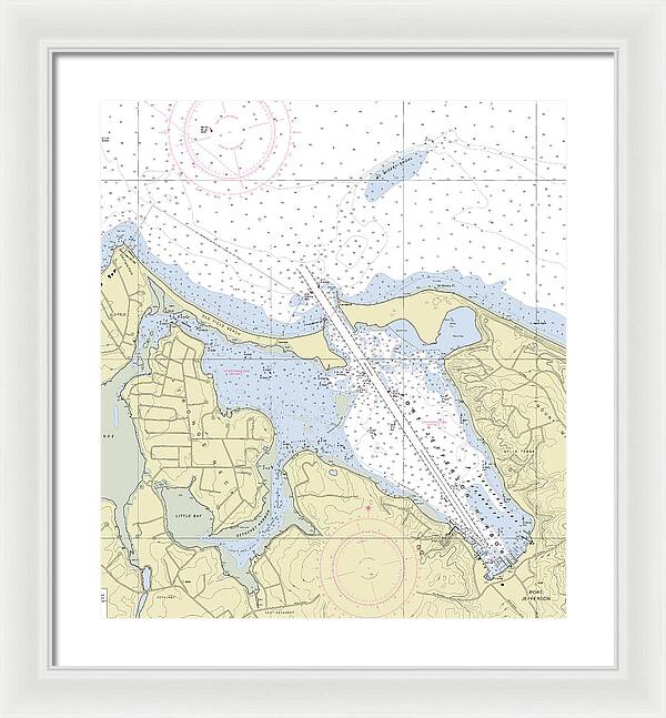 Port Jefferson New York Nautical Chart - Framed Print