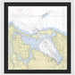 Port Jefferson New York Nautical Chart - Framed Print
