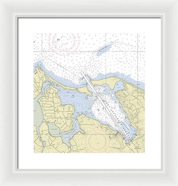 Port Jefferson New York Nautical Chart - Framed Print