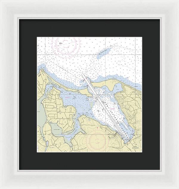 Port Jefferson New York Nautical Chart - Framed Print