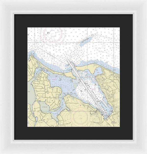 Port Jefferson New York Nautical Chart - Framed Print