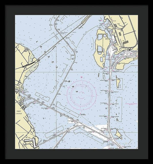 Port Lavaca Texas Nautical Chart - Framed Print