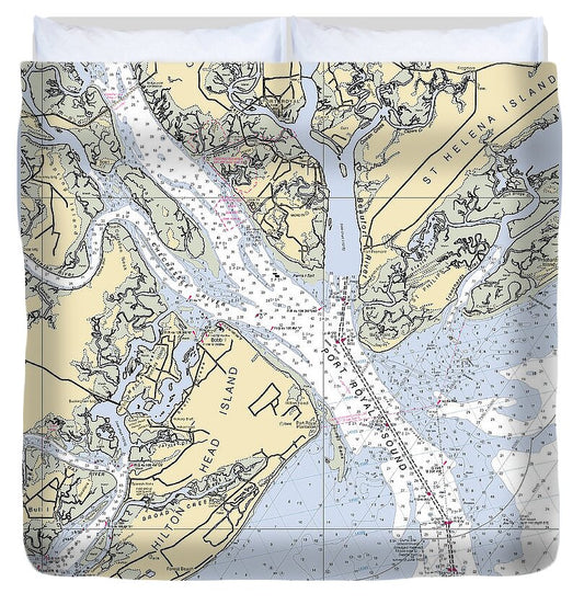 Port Royal Sound-south Carolina Nautical Chart - Duvet Cover