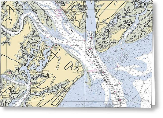 Port Royal Sound-south Carolina Nautical Chart - Greeting Card