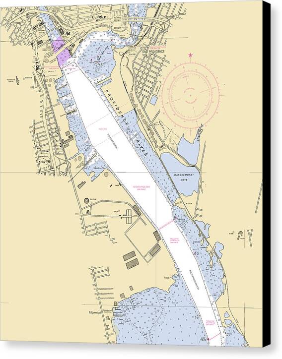 Providence Harbor-rhode Island Nautical Chart - Canvas Print