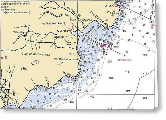Puerto Yabucoa-puerto Rico Nautical Chart - Greeting Card