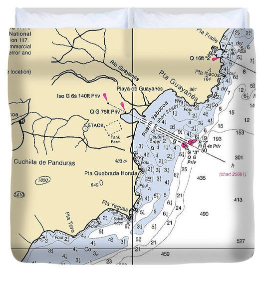 Puerto Yabucoa-puerto Rico Nautical Chart - Duvet Cover