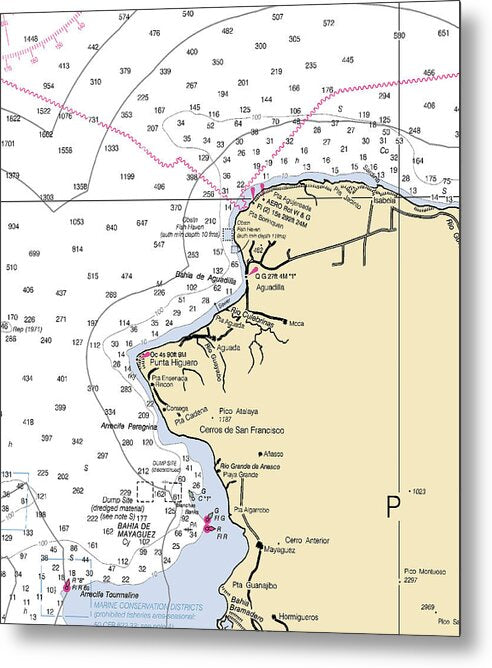 Punta Higuero-puerto Rico Nautical Chart - Metal Print