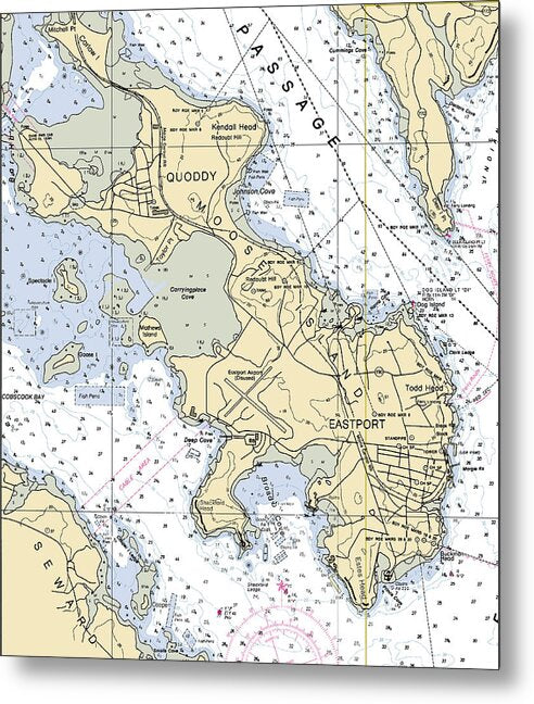 Quoddy Eastport-maine Nautical Chart - Metal Print
