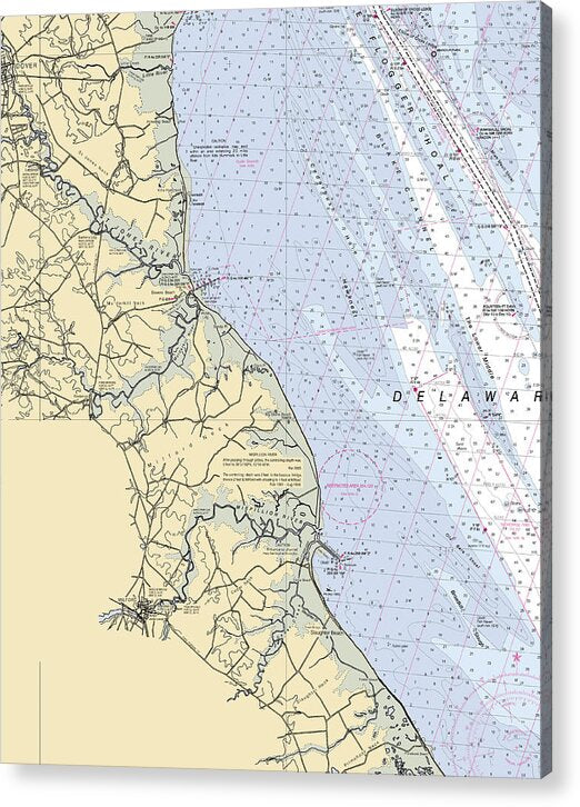 Rehobeth Bay & Indian River Bay-delaware Nautical Chart - Acrylic Print