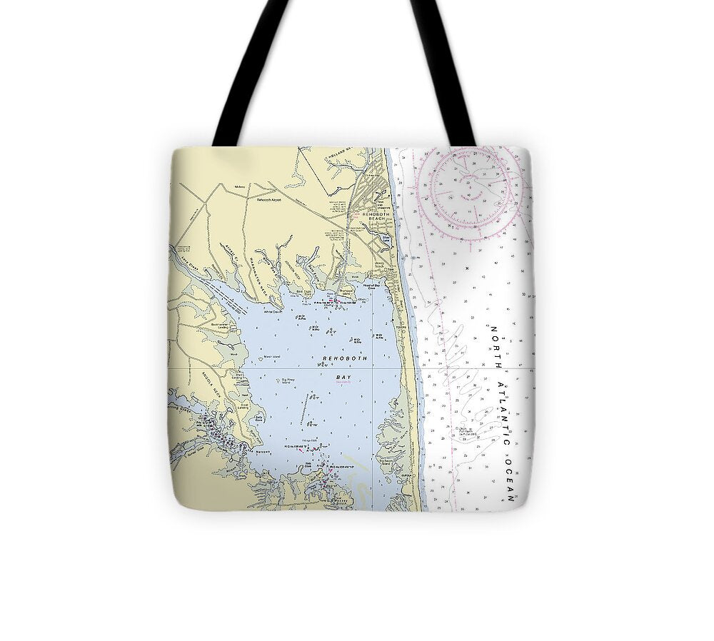 Rehoboth Bay Delaware Nautical Chart - Tote Bag