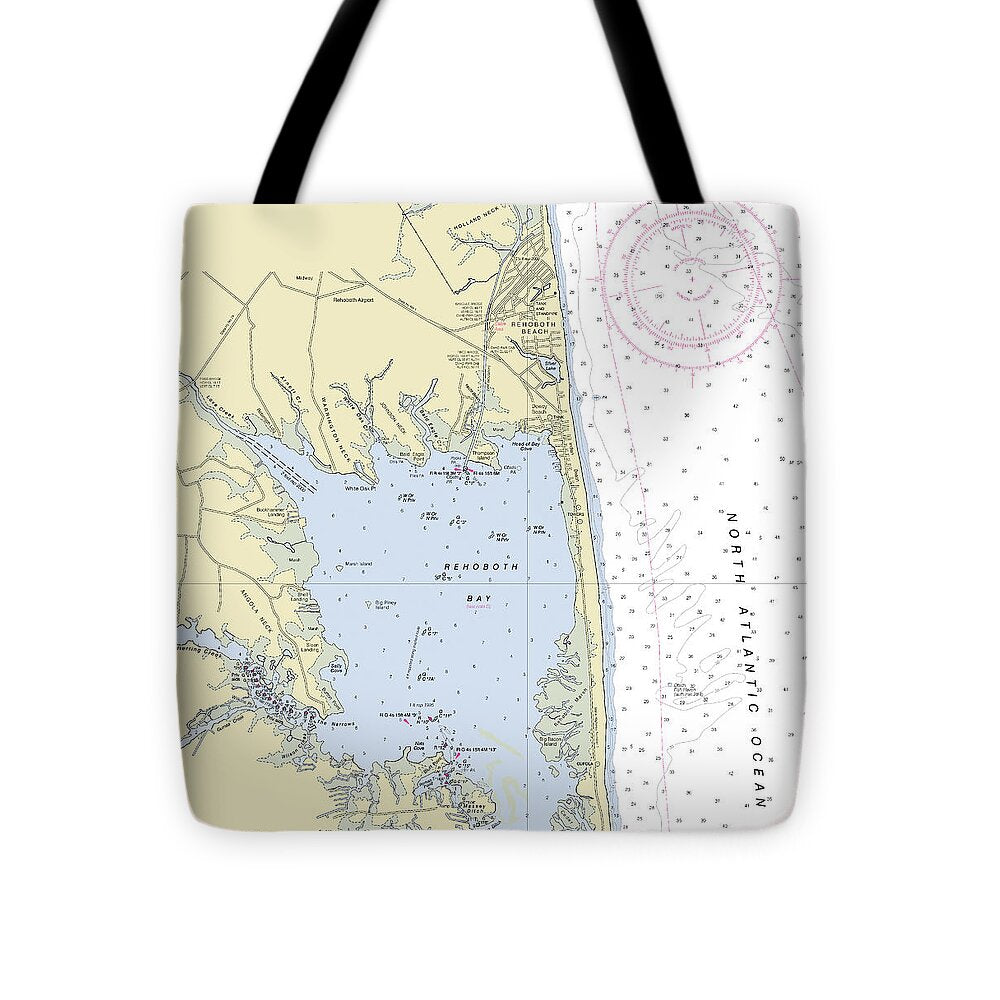 Rehoboth Bay Delaware Nautical Chart - Tote Bag