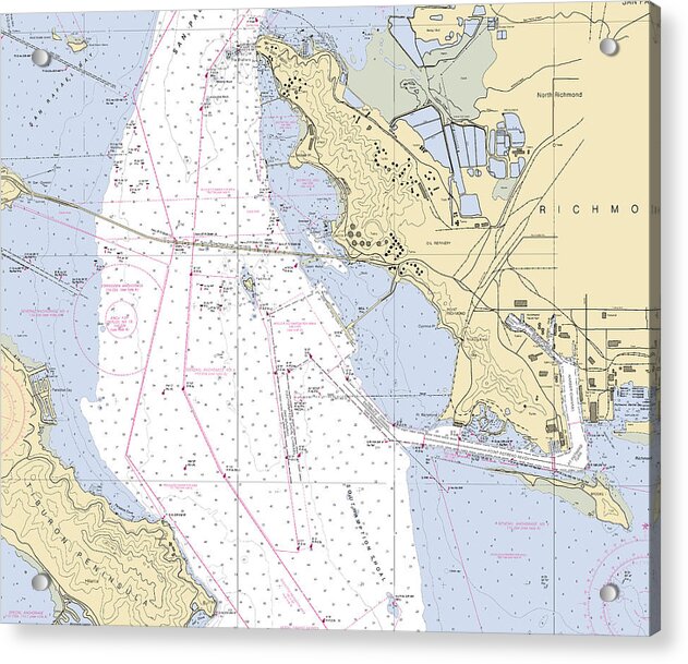 Richmond -california Nautical Chart _v6 - Acrylic Print