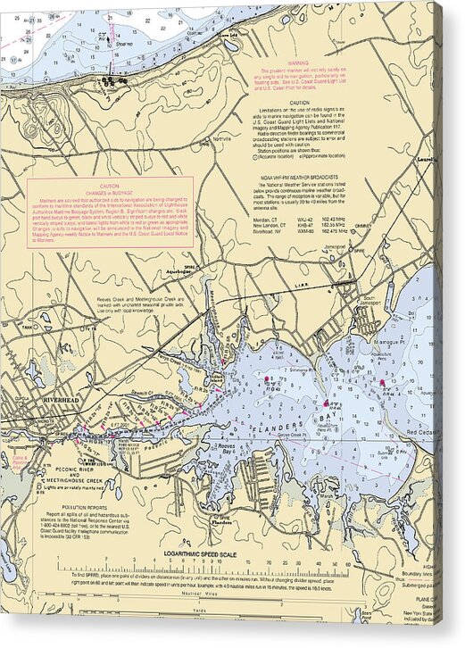 Riverhead-new York Nautical Chart - Acrylic Print