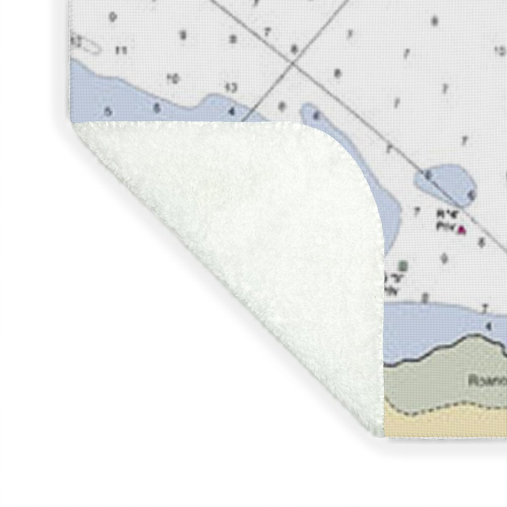 Roanoke Island-north Carolina Nautical Chart - Blanket