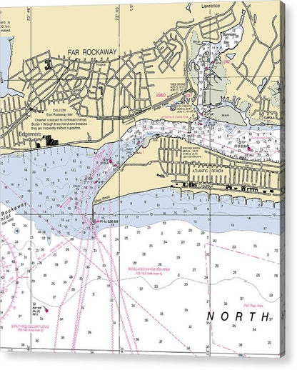 Rockaway-new York Nautical Chart - Acrylic Print