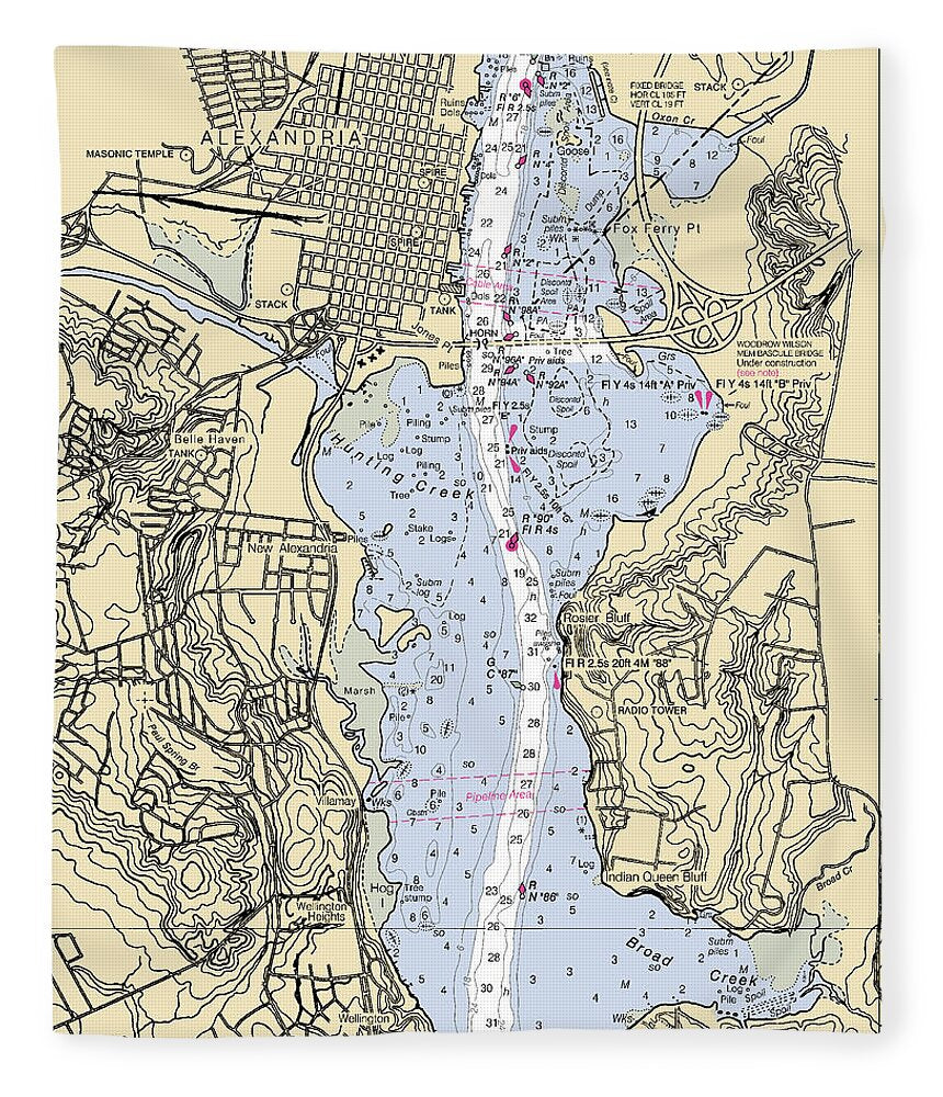 Rosier Bluff-maryland Nautical Chart - Blanket