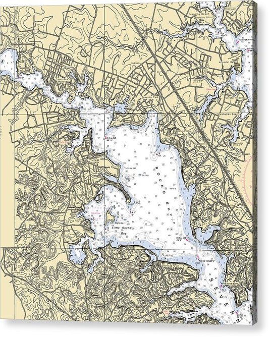 Round Bay-maryland Nautical Chart - Acrylic Print