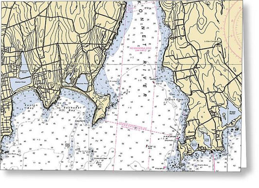 Sakonnet Point-rhode Island Nautical Chart - Greeting Card