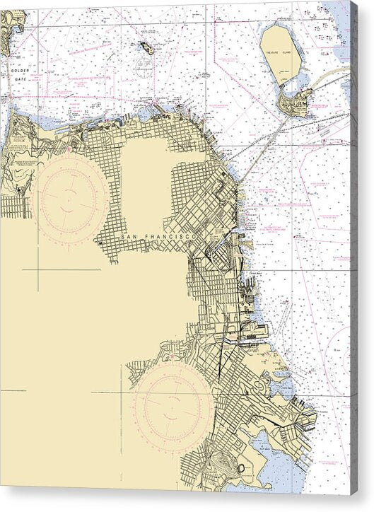 San-francisco -california Nautical Chart _v6 - Acrylic Print