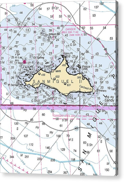 San Miguel Island-california Nautical Chart - Acrylic Print