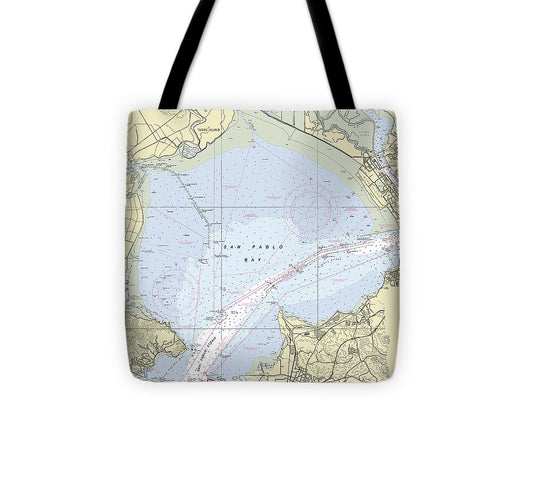 San Pablo Bay California Nautical Chart - Tote Bag