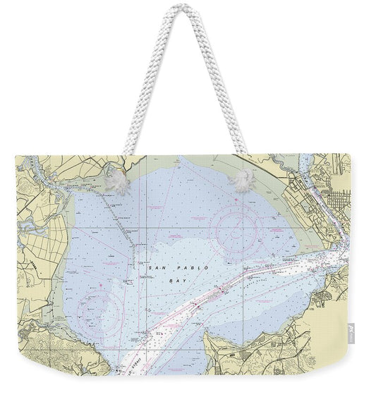 San Pablo Bay California Nautical Chart - Weekender Tote Bag