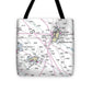 San Salvador Bahamas Nautical Chart - Tote Bag