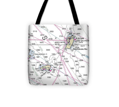 San Salvador Bahamas Nautical Chart - Tote Bag