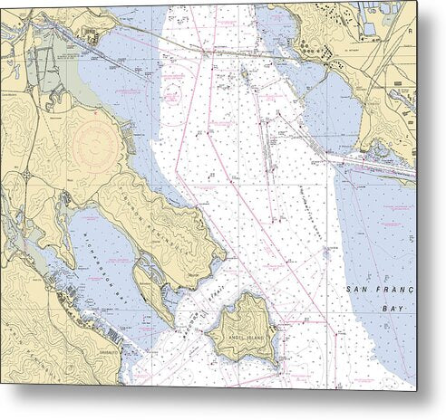 Sant Monica Bay -california Nautical Chart _v6 - Metal Print
