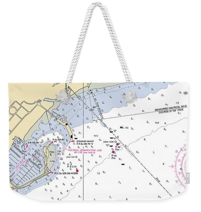 Santa Barbara-california Nautical Chart - Weekender Tote Bag