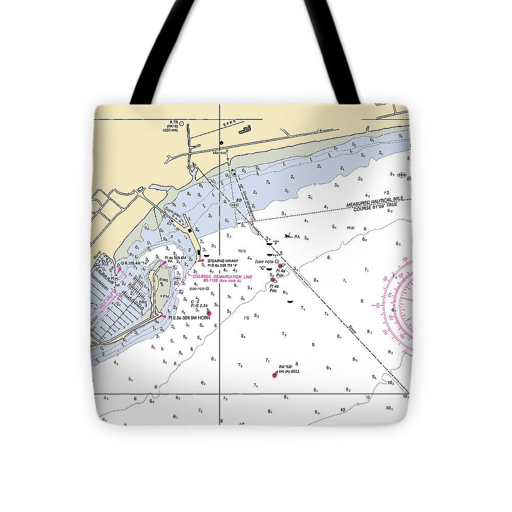 Santa Barbara-california Nautical Chart - Tote Bag