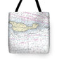 Santa Cruz Island California Nautical Chart - Tote Bag