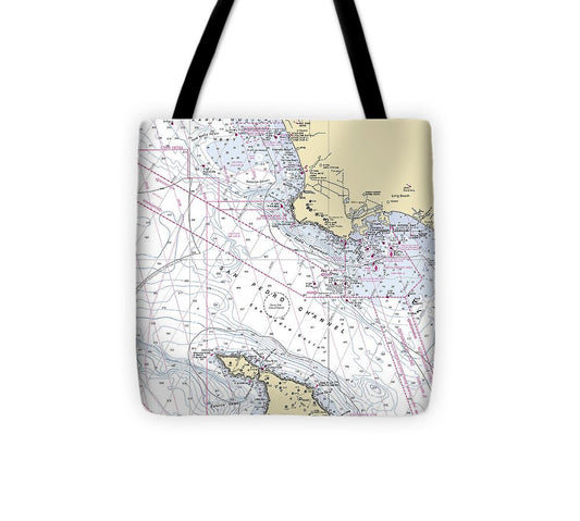 Santa-monica-catalina -california Nautical Chart _v6 - Tote Bag