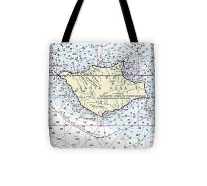 Santa Rosa Island California Nautical Chart - Tote Bag