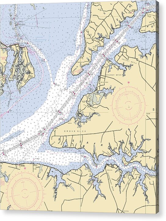 Sassafras River-maryland Nautical Chart - Acrylic Print