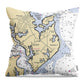 Saunders Point-maryland Nautical Chart - Throw Pillow