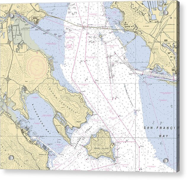 Sausalito -california Nautical Chart _v6 - Acrylic Print