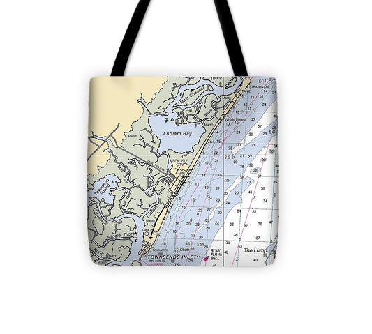 Sea Isle City-new Jersey Nautical Chart - Tote Bag
