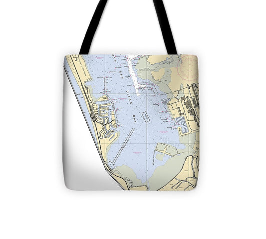 South San Diego Bay-california Nautical Chart - Tote Bag