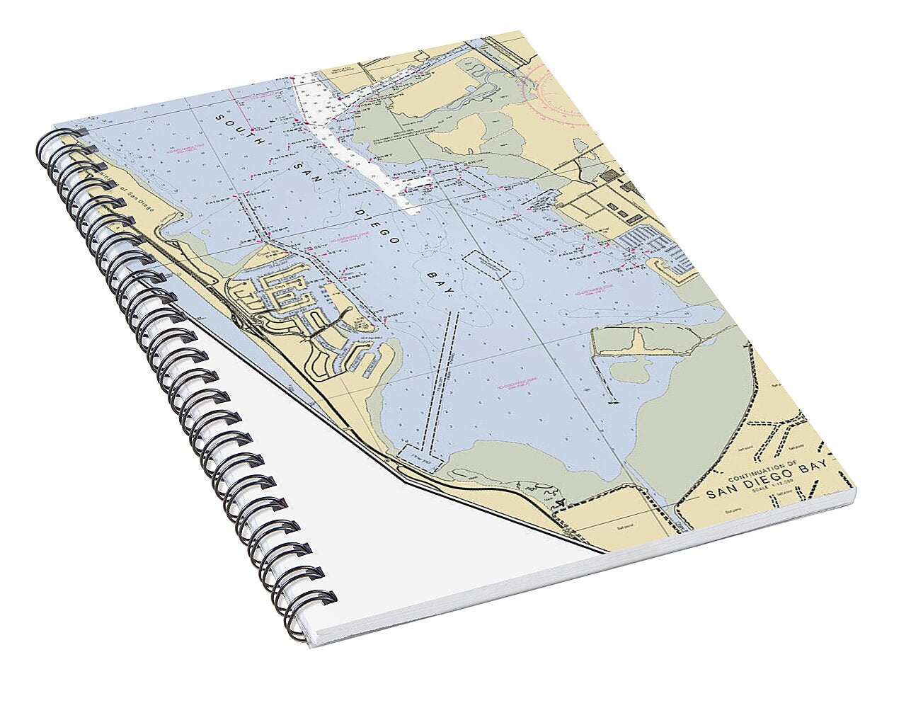 South San Diego Bay-california Nautical Chart - Spiral Notebook