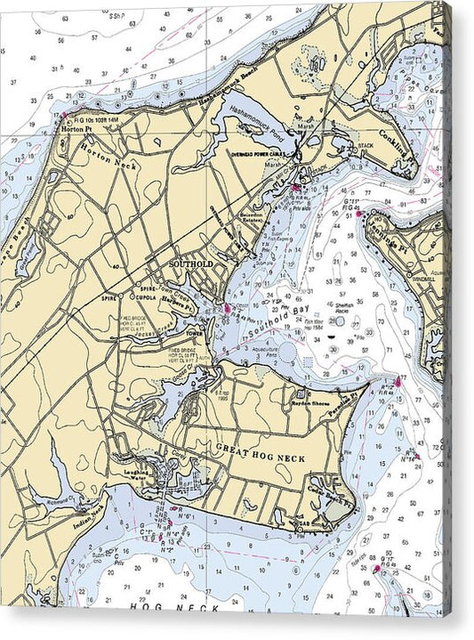 Southold-new York Nautical Chart - Acrylic Print