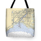 Southport-connecticut Nautical Chart - Tote Bag