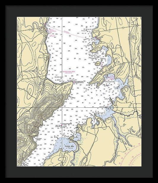 Split Rock Point-lake Champlain  Nautical Chart - Framed Print