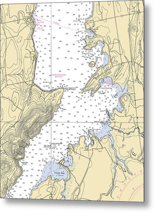 Split Rock Point-lake Champlain  Nautical Chart - Metal Print