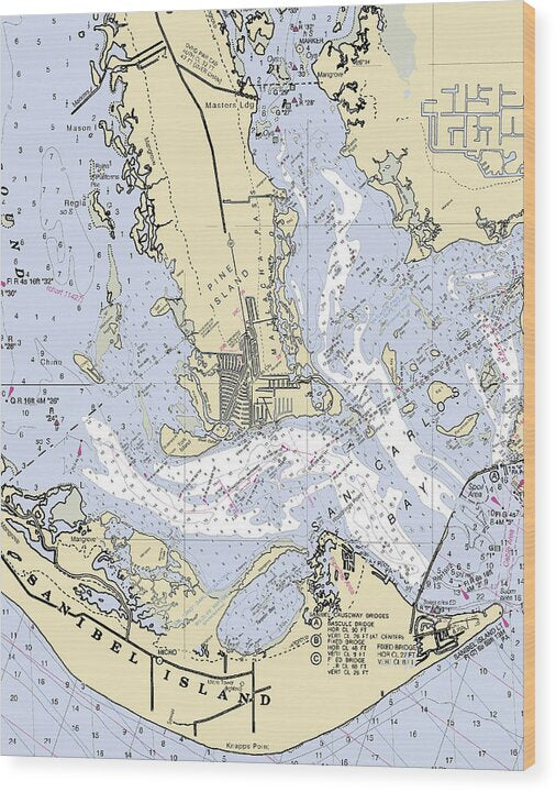 St-james-city -florida Nautical Chart _v6 - Wood Print