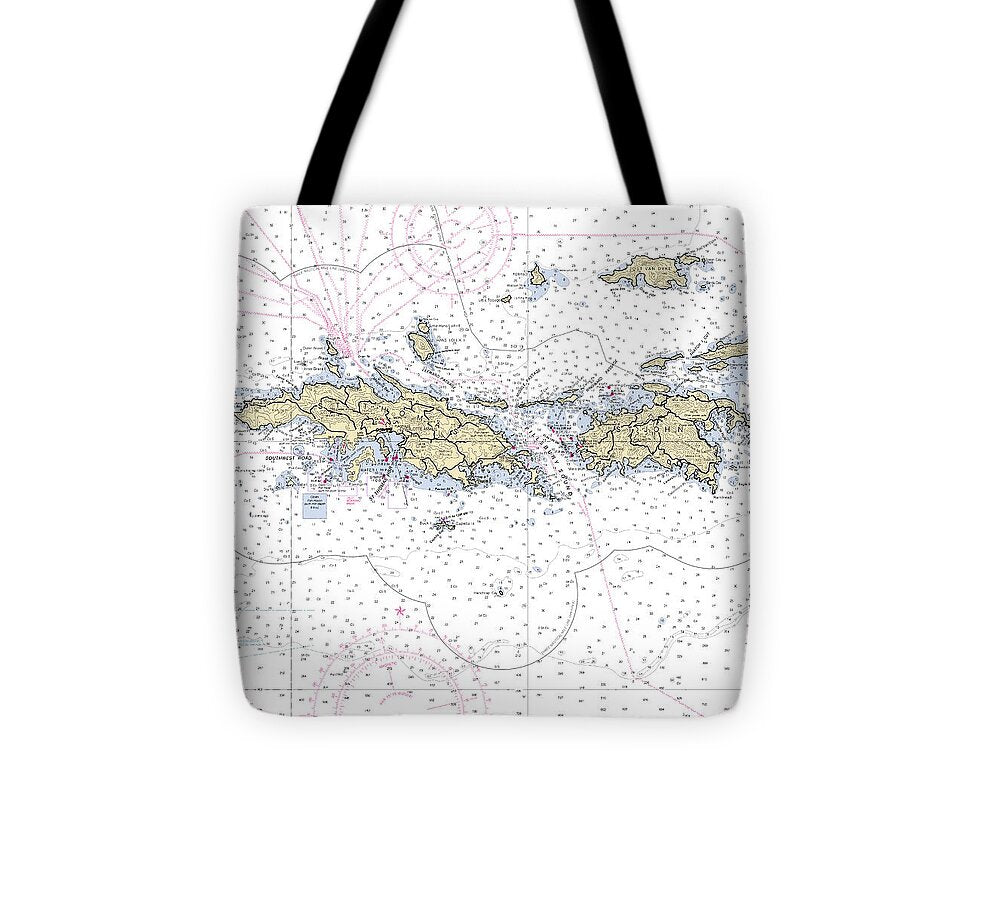 St John St Thomas-virgin Islands Nautical Chart - Tote Bag