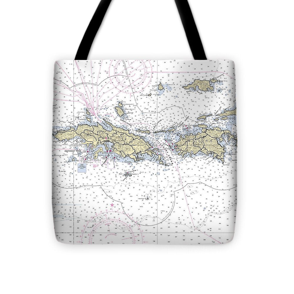 St John St Thomas-virgin Islands Nautical Chart - Tote Bag