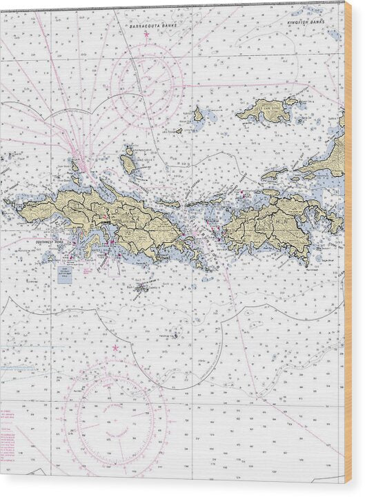 St John St Thomas-virgin Islands Nautical Chart - Wood Print