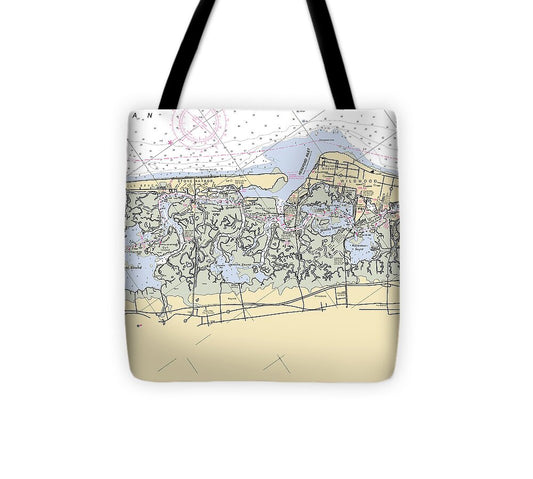 Stone Harbor To Wildwood-new Jersey Nautical Chart - Tote Bag